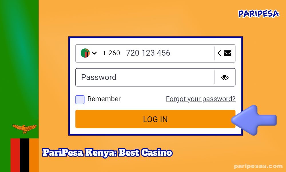 To make a deposit on PariPesa, Zambian players need to log into their account using their credentials