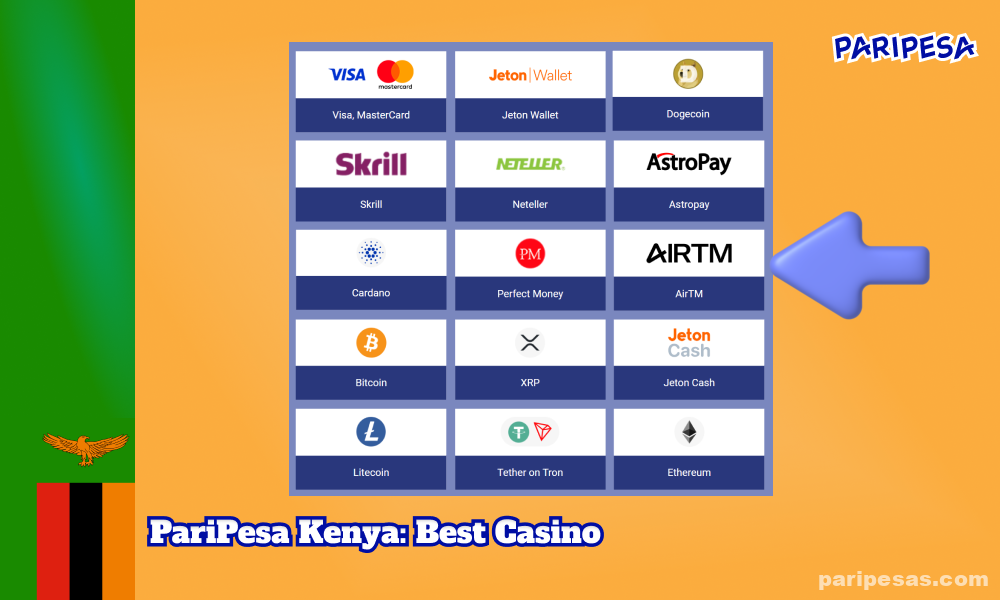 To make a deposit on PariPesa, Zambian users need to select from the available deposit instruments by scrolling through the list