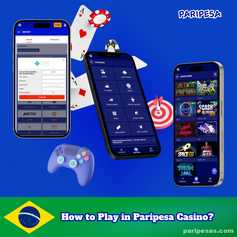 Jogadores do Brasil precisam seguir alguns passos simples para começar a jogar no Paripesa Casino