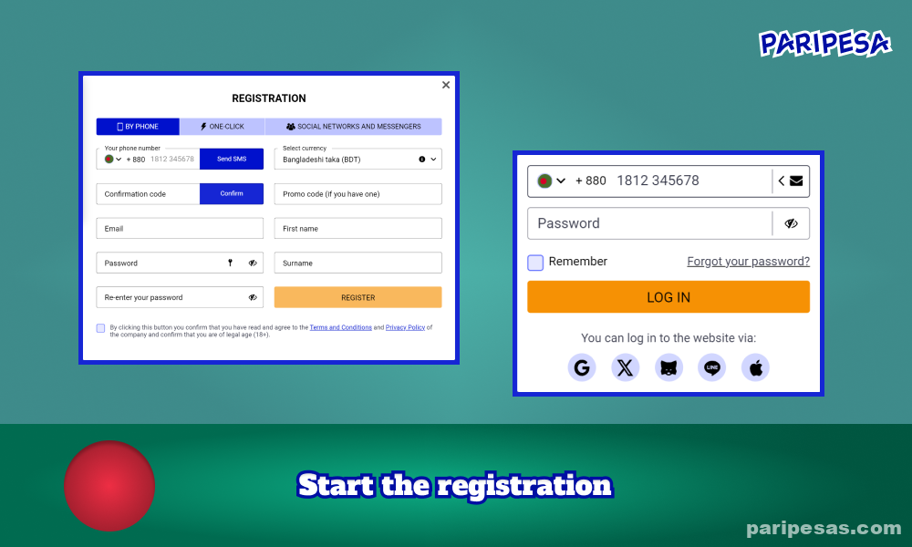 Paripesa ক্যাসিনোতে খেলা শুরু করতে, বাংলাদেশের ব্যবহারকারীদের প্রথমে নিবন্ধন করতে হবে এবং তাদের অ্যাকাউন্টে তহবিল জমা করতে হবে