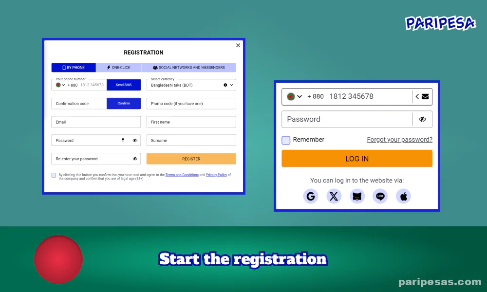 Paripesa ক্যাসিনোতে খেলা শুরু করতে, বাংলাদেশের ব্যবহারকারীদের প্রথমে নিবন্ধন করতে হবে এবং তাদের অ্যাকাউন্টে তহবিল জমা করতে হবে