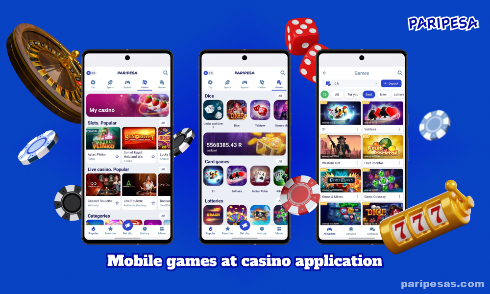 The Paripesa Casino app gives users access to an exciting 8,000 games, including a variety of slot machines, table games, live casino and quick games