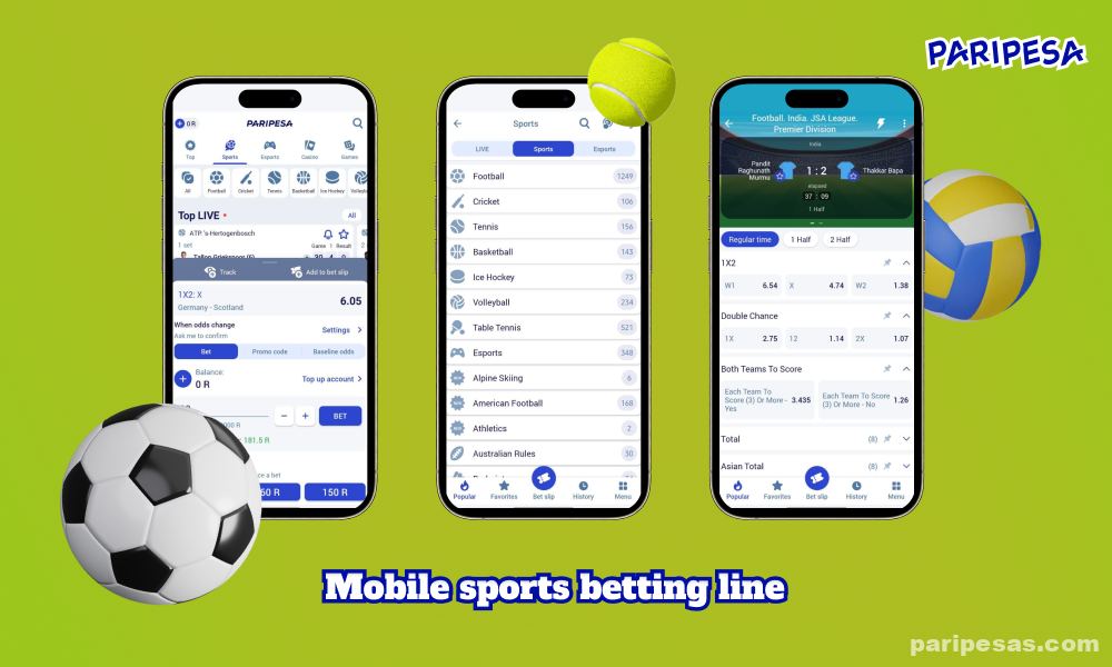 No aplicativo móvel Paripesa para Android e iOS, os usuários podem apostar em eventos esportivos em mais de 30 modalidades, incluindo futebol, basquete, beisebol, tênis, golfe e boxe, cada uma delas com torneios e competições populares