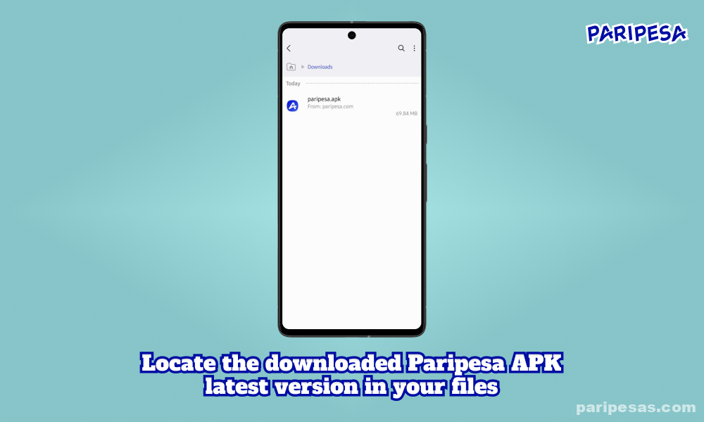 To install the Paripesa APK file on your device, locate the downloaded installation file in your smartphone's memory