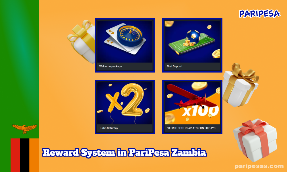 PariPesa Zambia gives players the opportunity to take advantage of an attractive welcome offer and access dozens of daily rewards after registering on the site