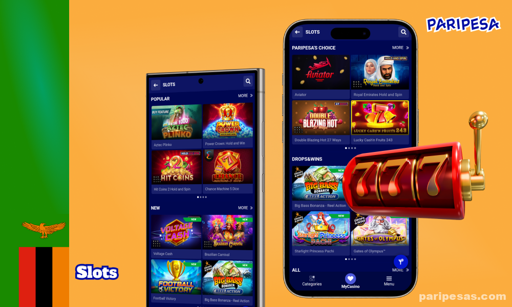 For players from Zambia, slot machines at Paripesa Casino are particularly attractive due to the variety of themes, from classics to modern video slots