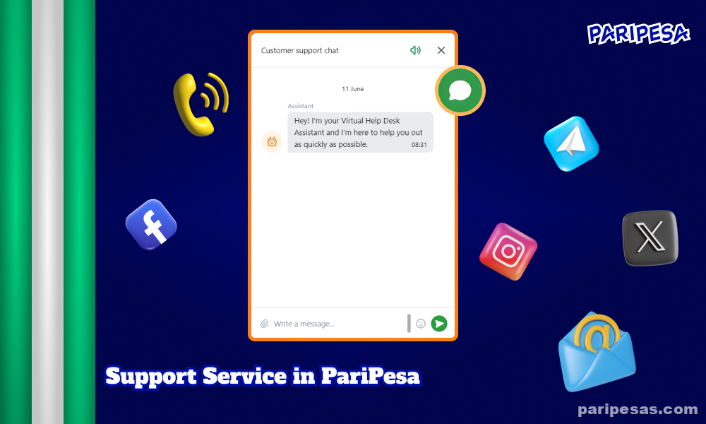 PariPesa Help Desk provides Nigerian users with 24/7 assistance to answer questions and help resolve queries