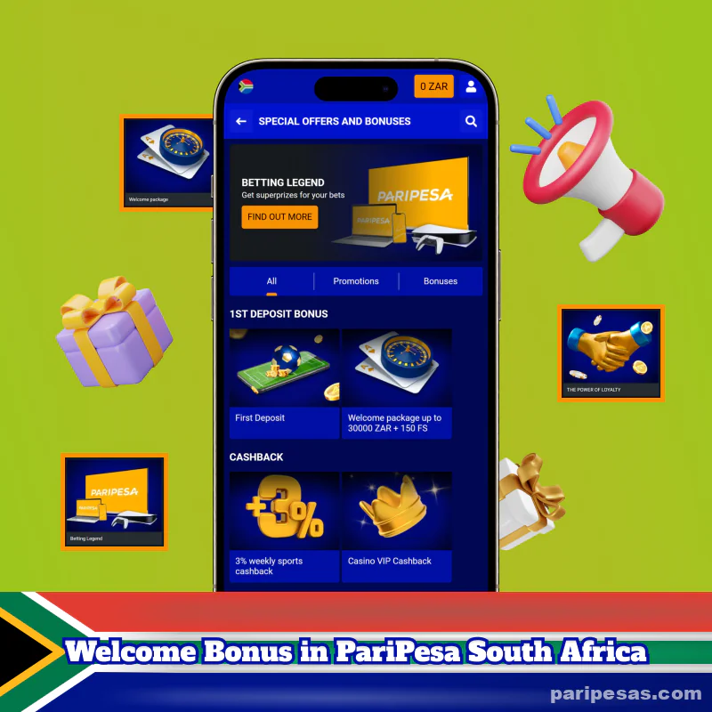 New South African players who register and log into PariPesa will receive a welcome bonus package covering their first four top-ups