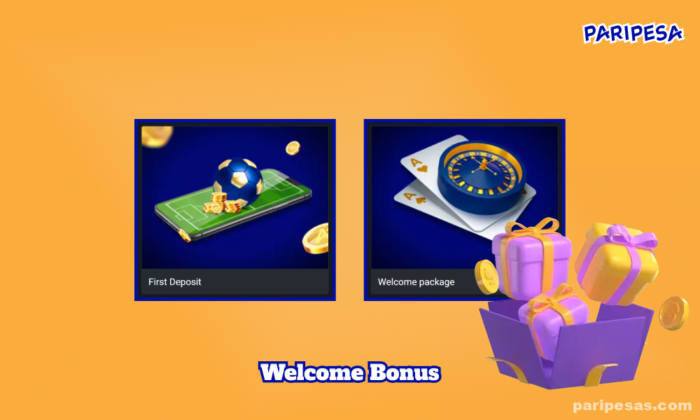 Paripesa offers newbies a choice of two welcome bonuses: casino or bookmaker, which can be selected upon registration